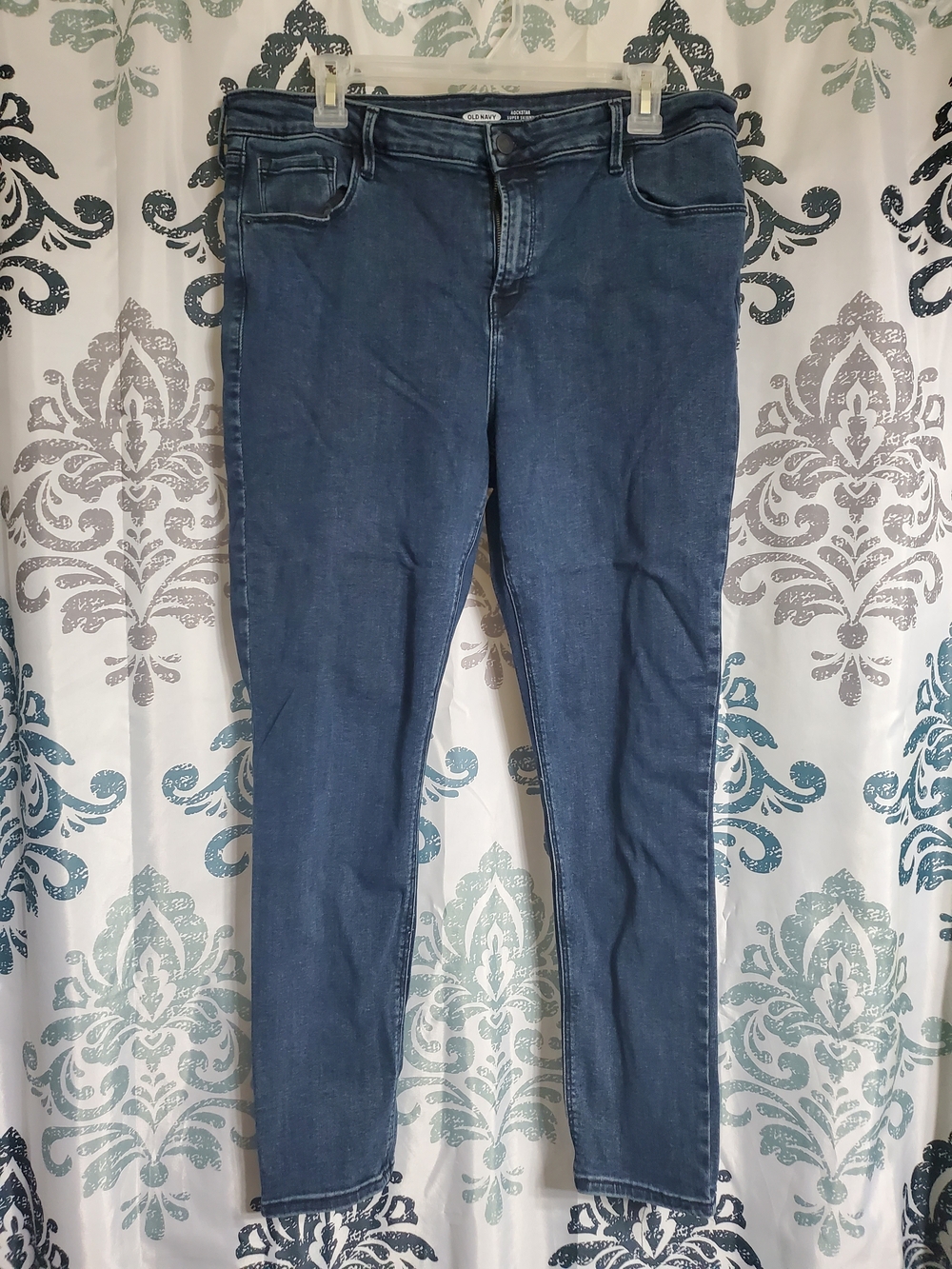 Old Navy Dark Blue Women's Super Skinny Mid-Rise Jeans